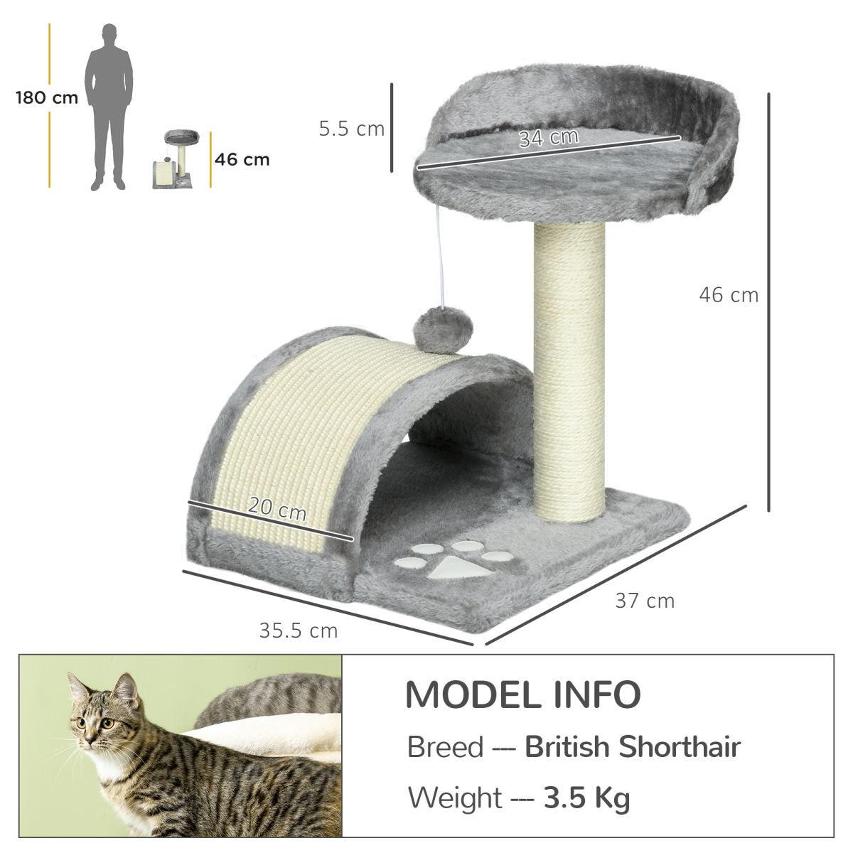 'Milo' Compact Cat Tree & Activity Hub