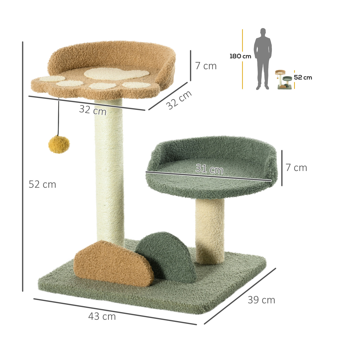The 'Opulence' Double Velvet Bed Cat Tree (52cm)
