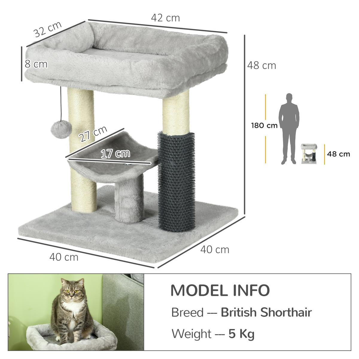 The 'Glow' Cat Tree with Integrated Self-Groomer
