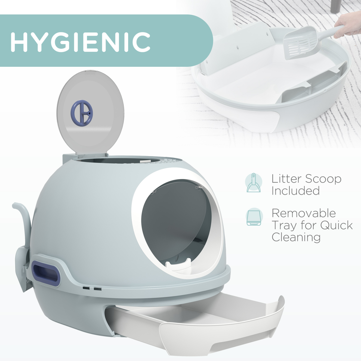 The 'Zenith' Skylight Cat Litter Station – Front Entry, Top Exit