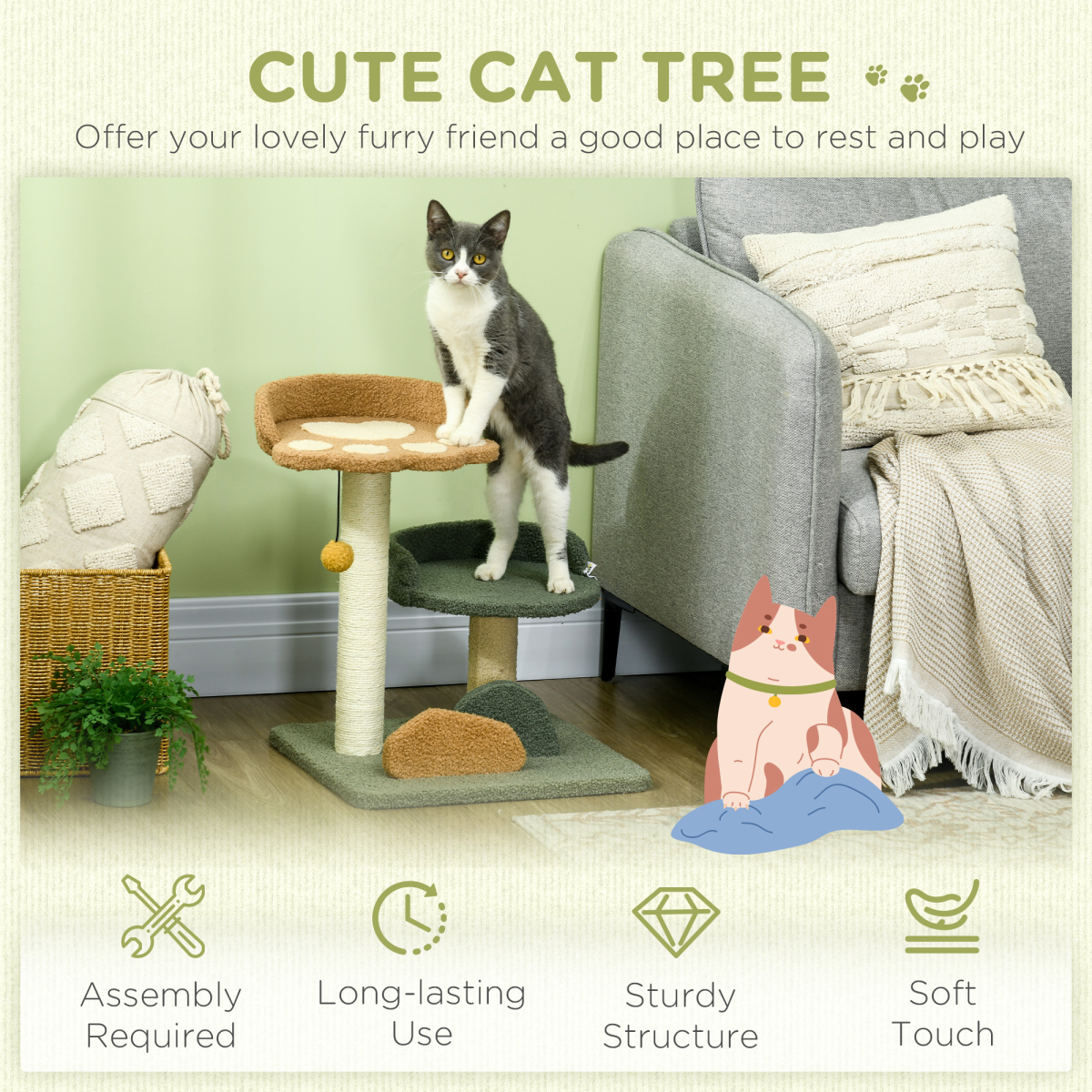 The 'Opulence' Double Velvet Bed Cat Tree (52cm)