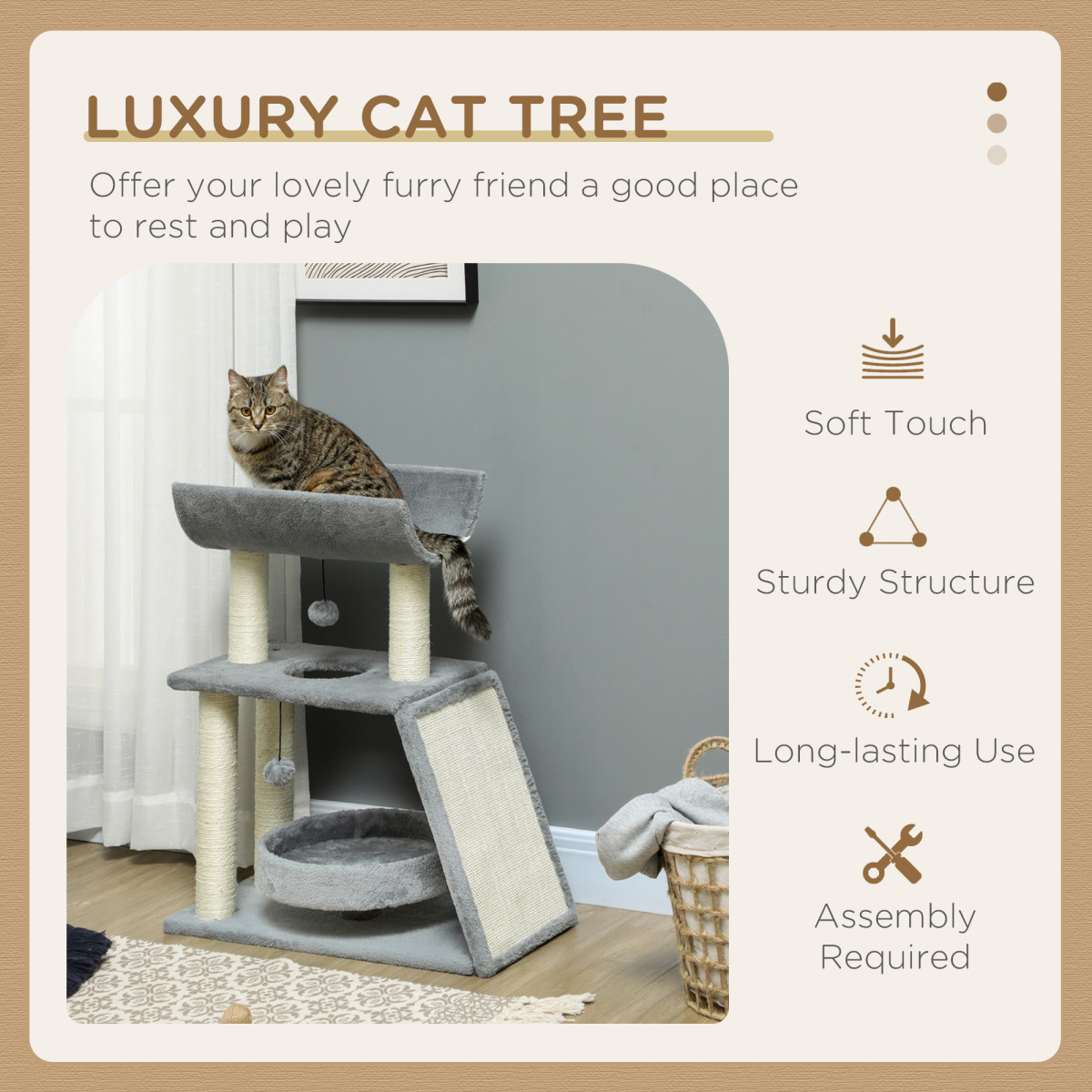 The 'Vista' Five-Surface Cat Activity Centre (76cm)