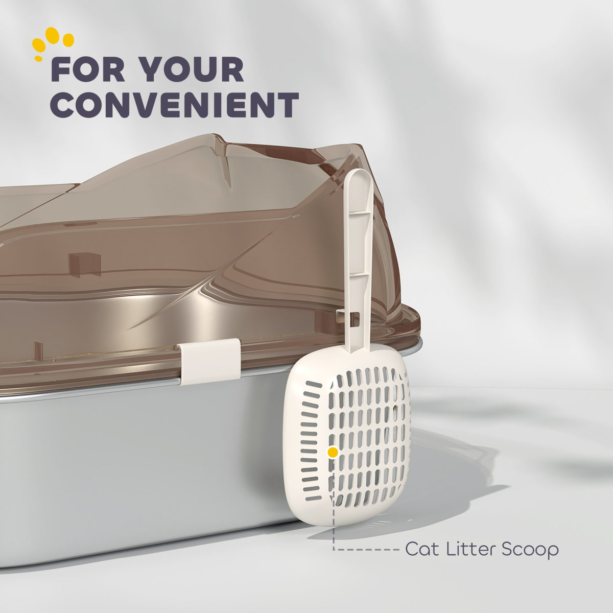 The 'Slate' – High-Sided Stainless-Lined Litter Tray with Sand Drop Step