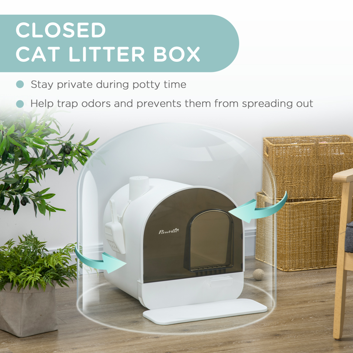 The 'Haven' Hooded Cat Litter Station with Odour Filter