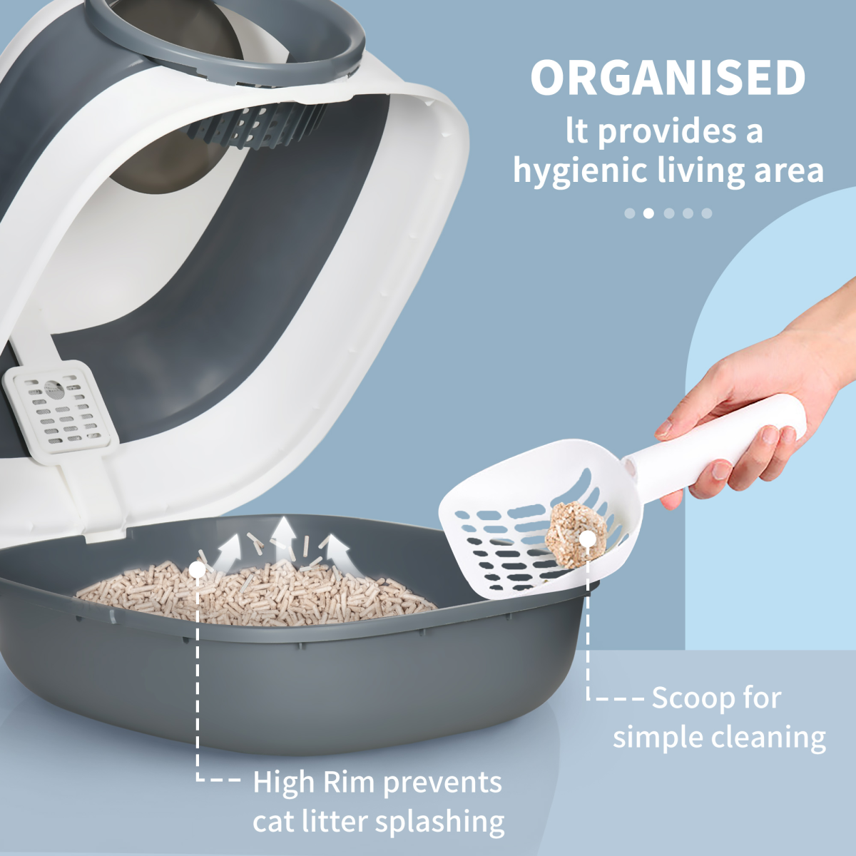 The 'Retreat' Folding Hooded Cat Litter Station with Integrated Deodoriser