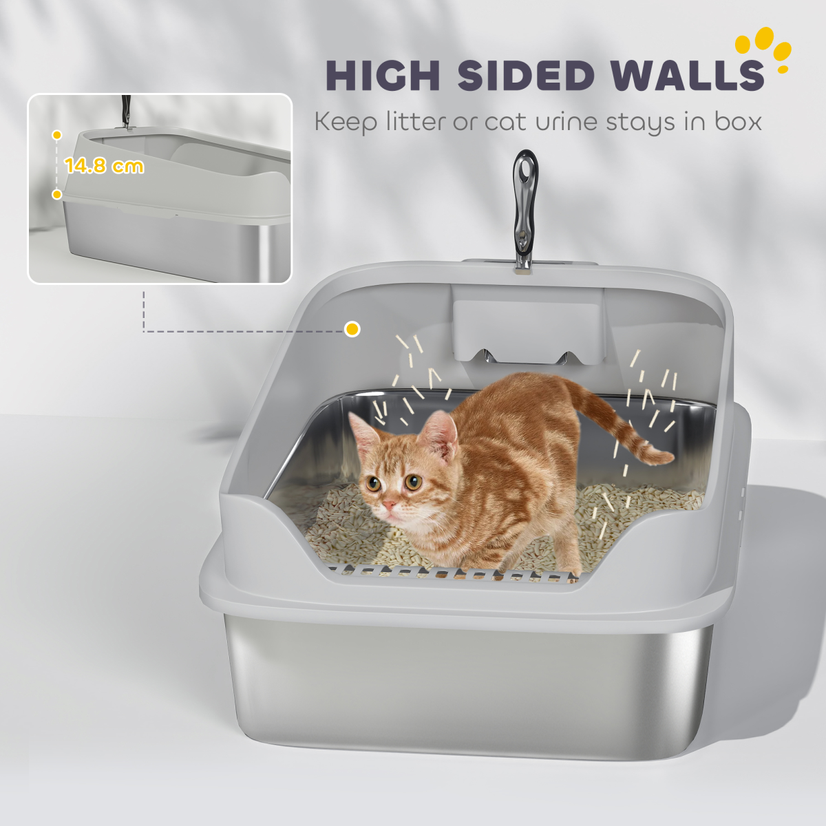 The 'Basin' – XXL Stainless Steel Open Litter Tray for Multi-Cat Homes