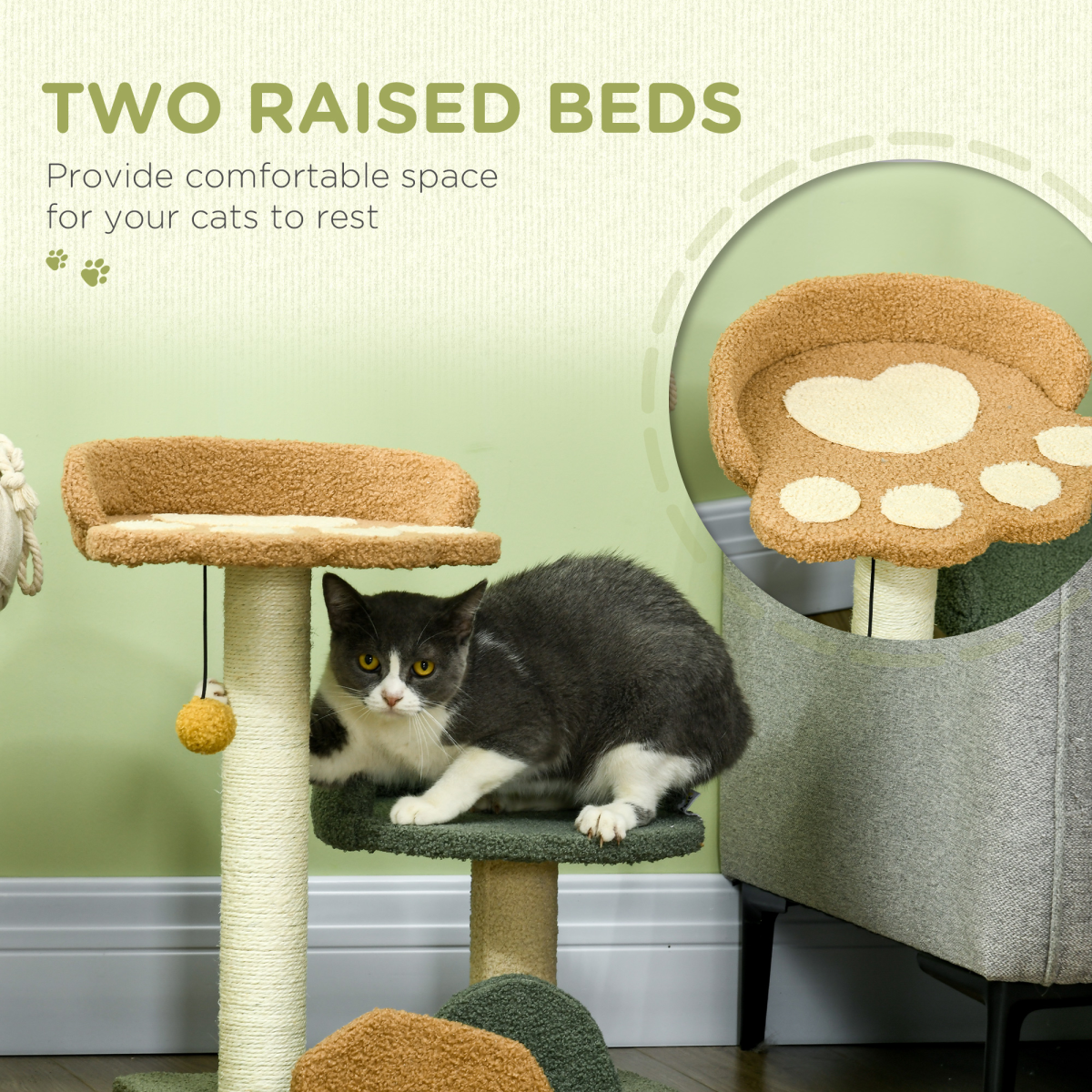 The 'Opulence' Double Velvet Bed Cat Tree (52cm)