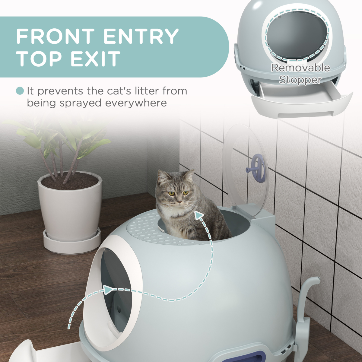 The 'Zenith' Skylight Cat Litter Station – Front Entry, Top Exit