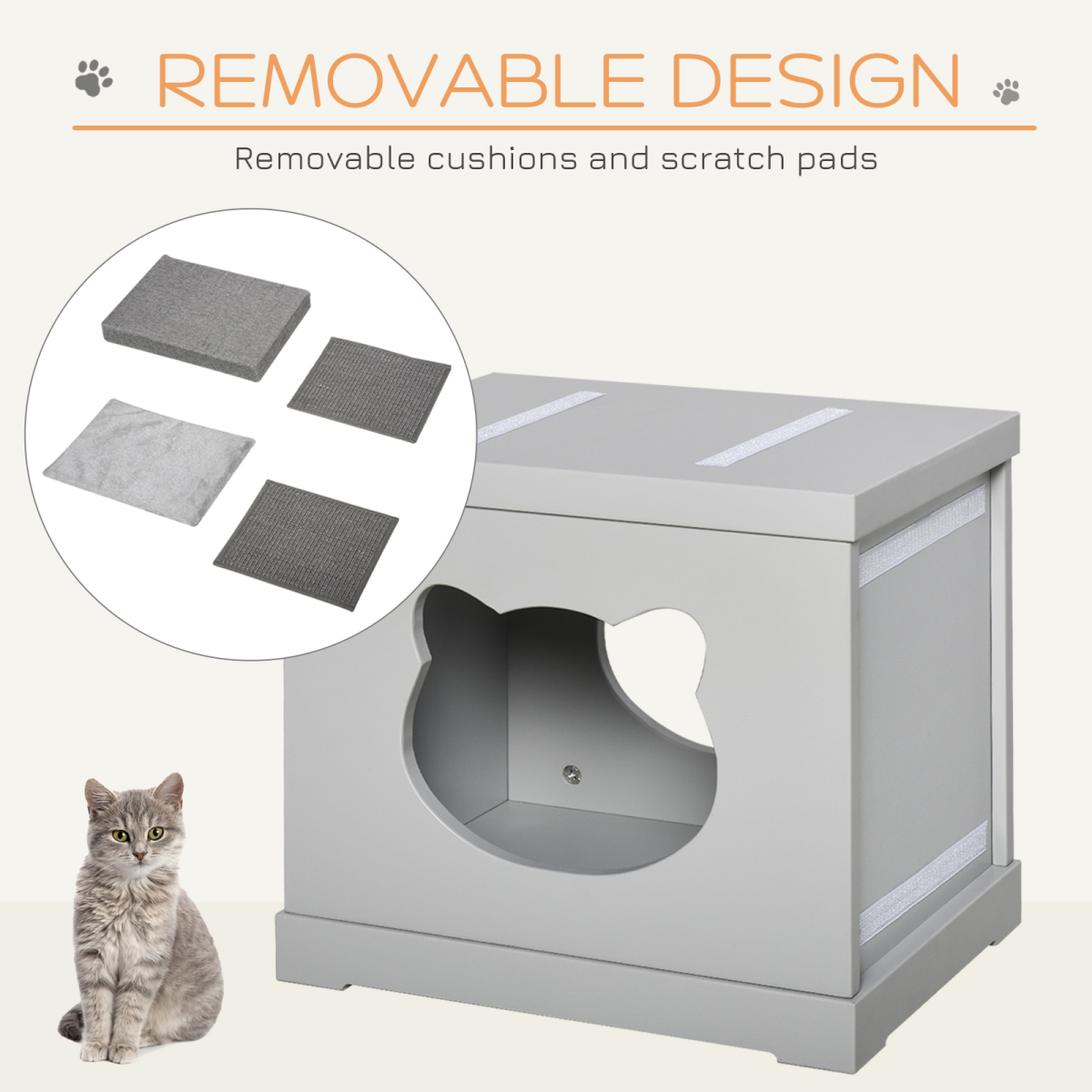 The 'Nook' – Cat House Cube with Sisal Scratch Pads & Top Cushion Perch