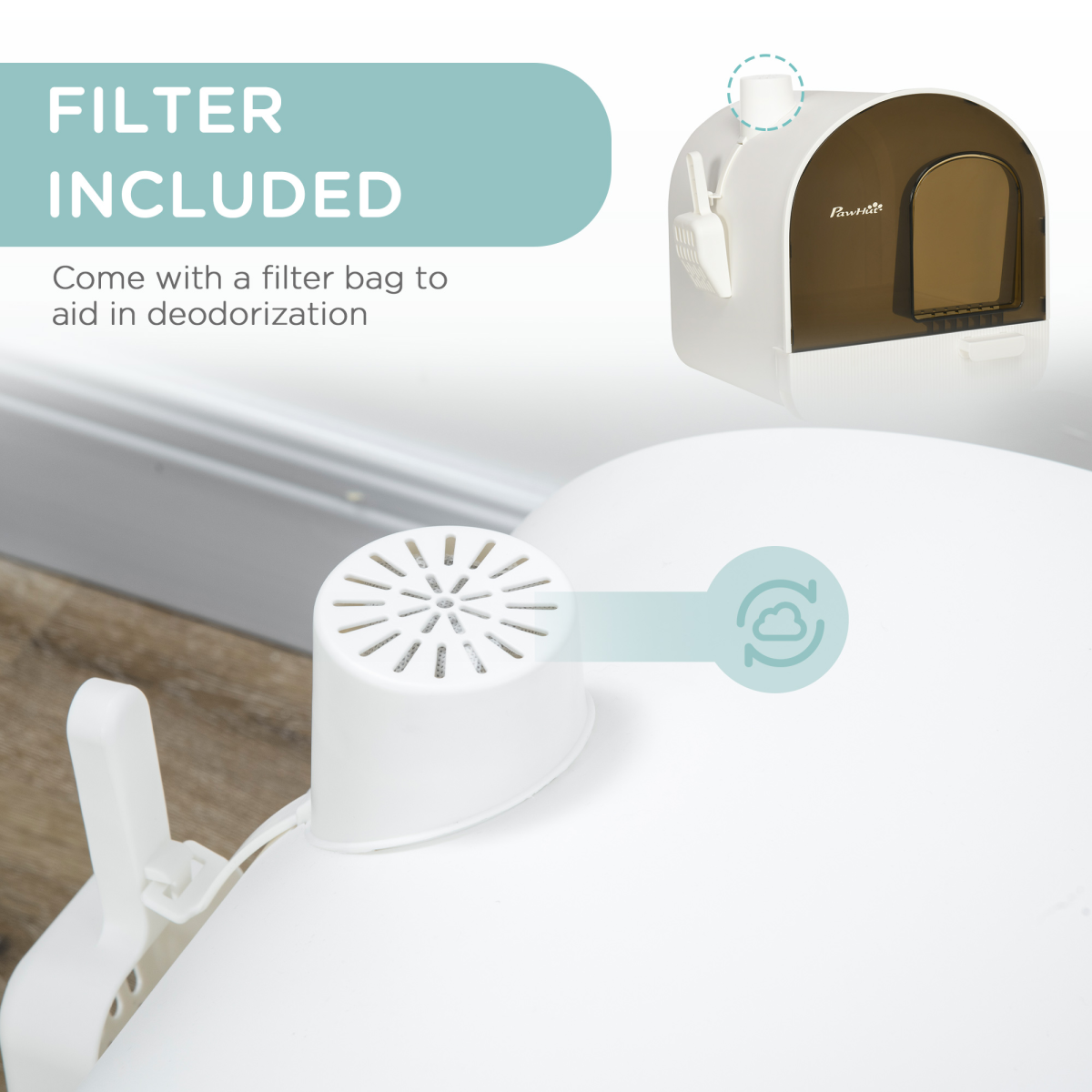 The 'Haven' Hooded Cat Litter Station with Odour Filter