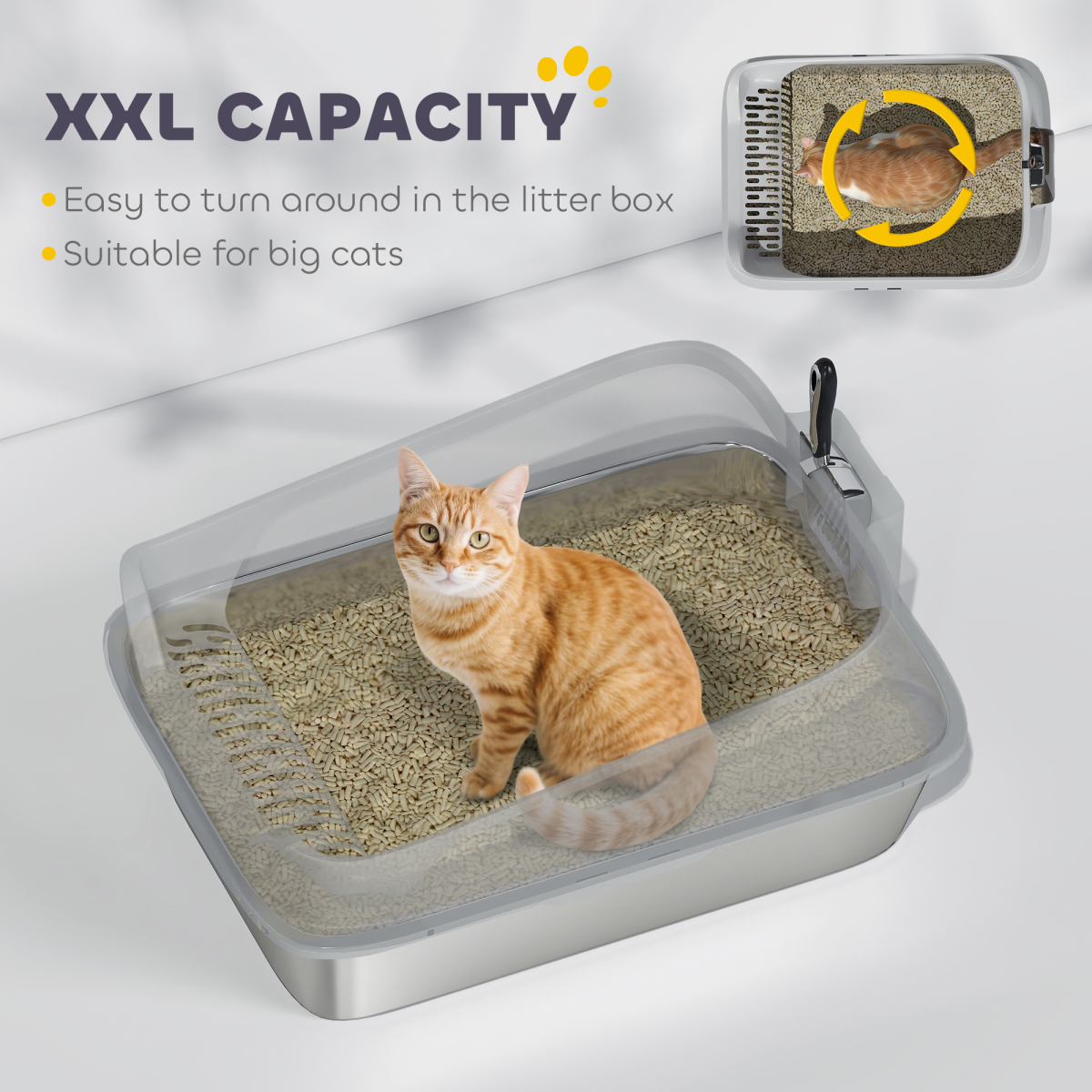 The 'Basin' – XXL Stainless Steel Open Litter Tray for Multi-Cat Homes