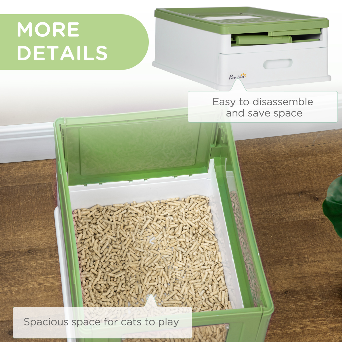 The 'Circuit' Enclosed Cat Litter Station — Front Entry, Top Exit Design (Light Green)