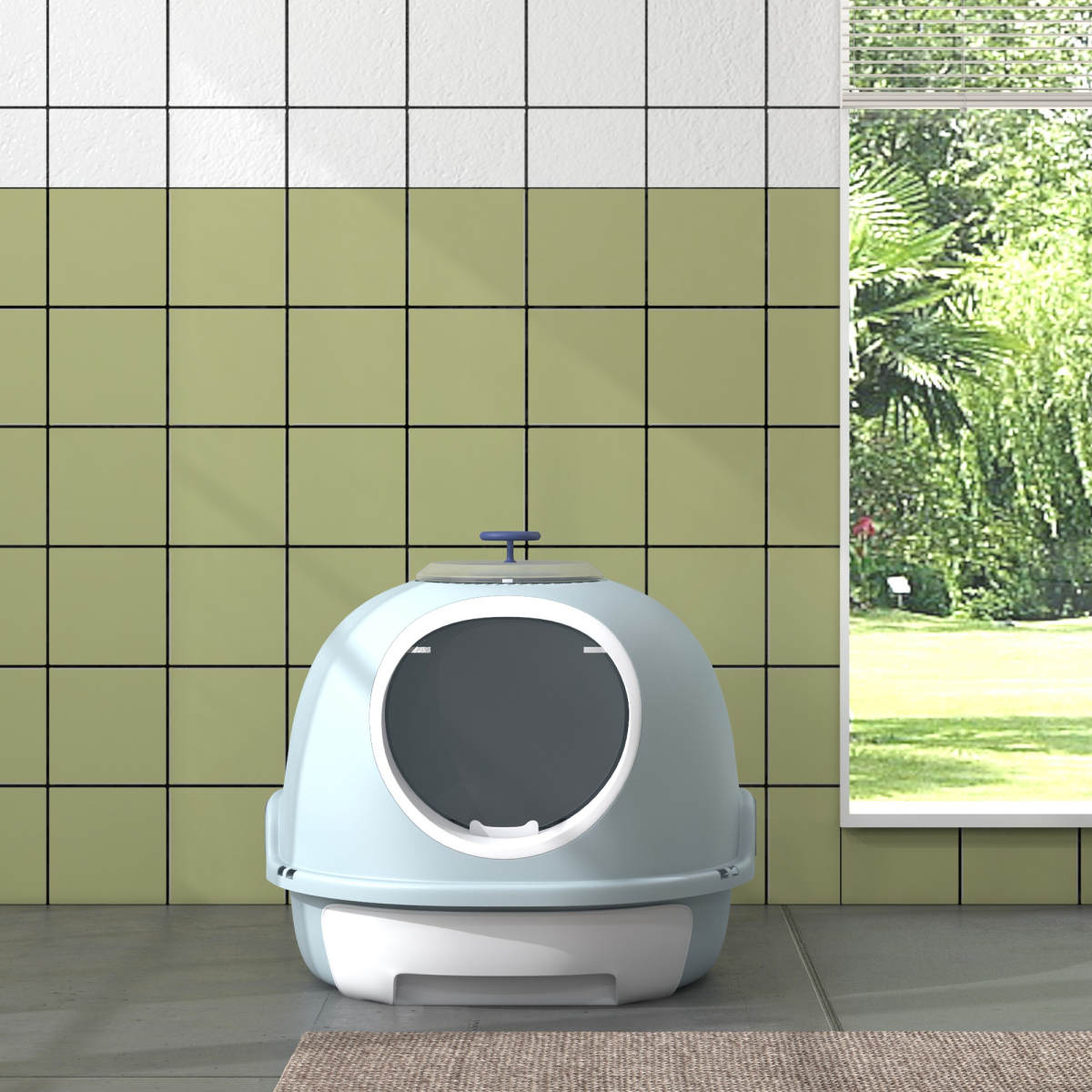 The 'Zenith' Skylight Cat Litter Station – Front Entry, Top Exit