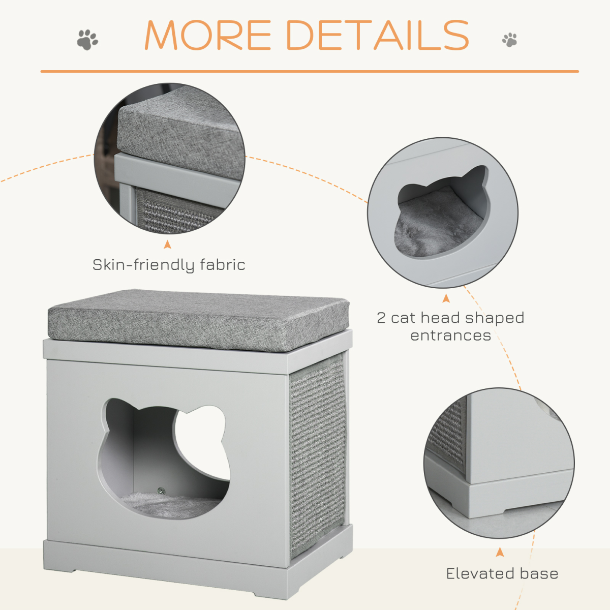 The 'Nook' – Cat House Cube with Sisal Scratch Pads & Top Cushion Perch