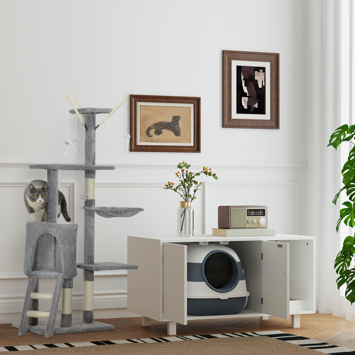 The 'Retreat' Folding Hooded Cat Litter Station with Integrated Deodoriser