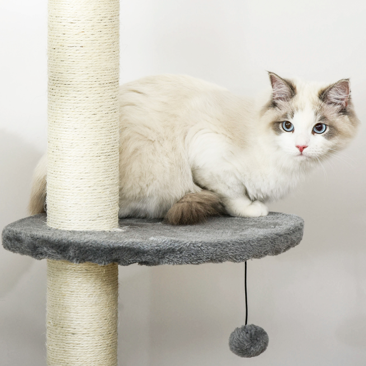 The 'Spire' – 217cm Four-Platform Cat Tower with Plush Summit House