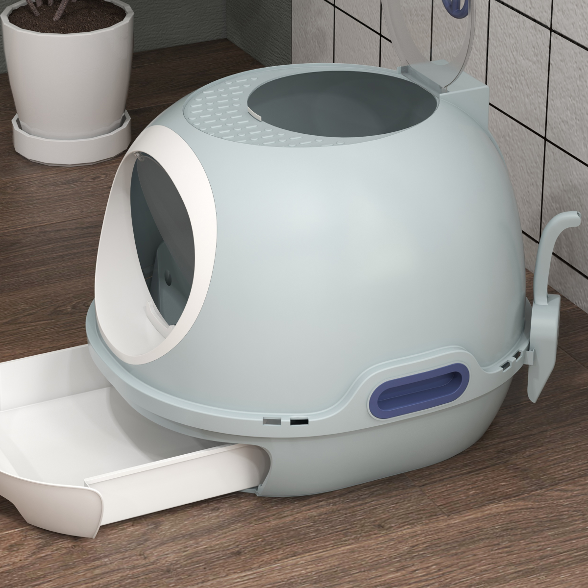 The 'Zenith' Skylight Cat Litter Station – Front Entry, Top Exit