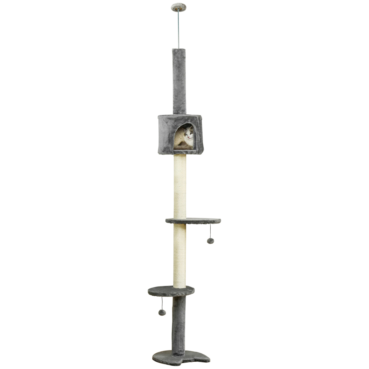 The 'Spire' – 217cm Four-Platform Cat Tower with Plush Summit House